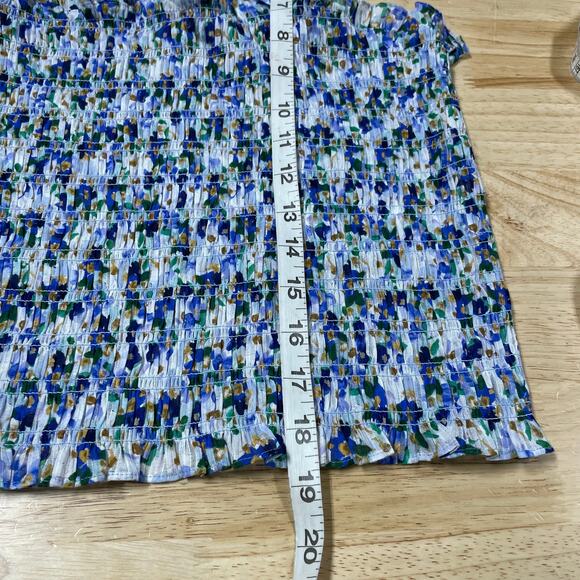 Veronica Beard NWT Averie Smocked Tank Size L Square Neck 100% Cotton - Picture 8 of 10